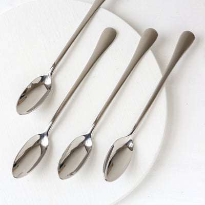 Set of Four Brushed Long Spoons