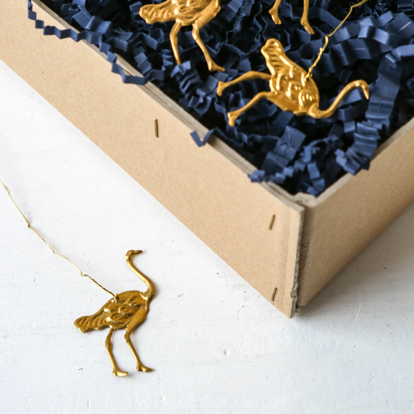 Ostrich Decoration - Pressed Antique Brass