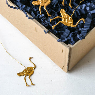 Ostrich Decoration - Pressed Antique Brass