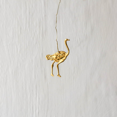 Ostrich Decoration - Pressed Antique Brass