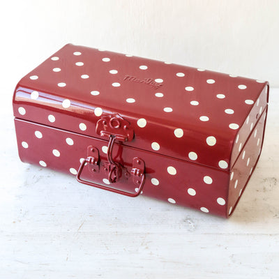 Storage Suitcase Trunk - Red with Dots