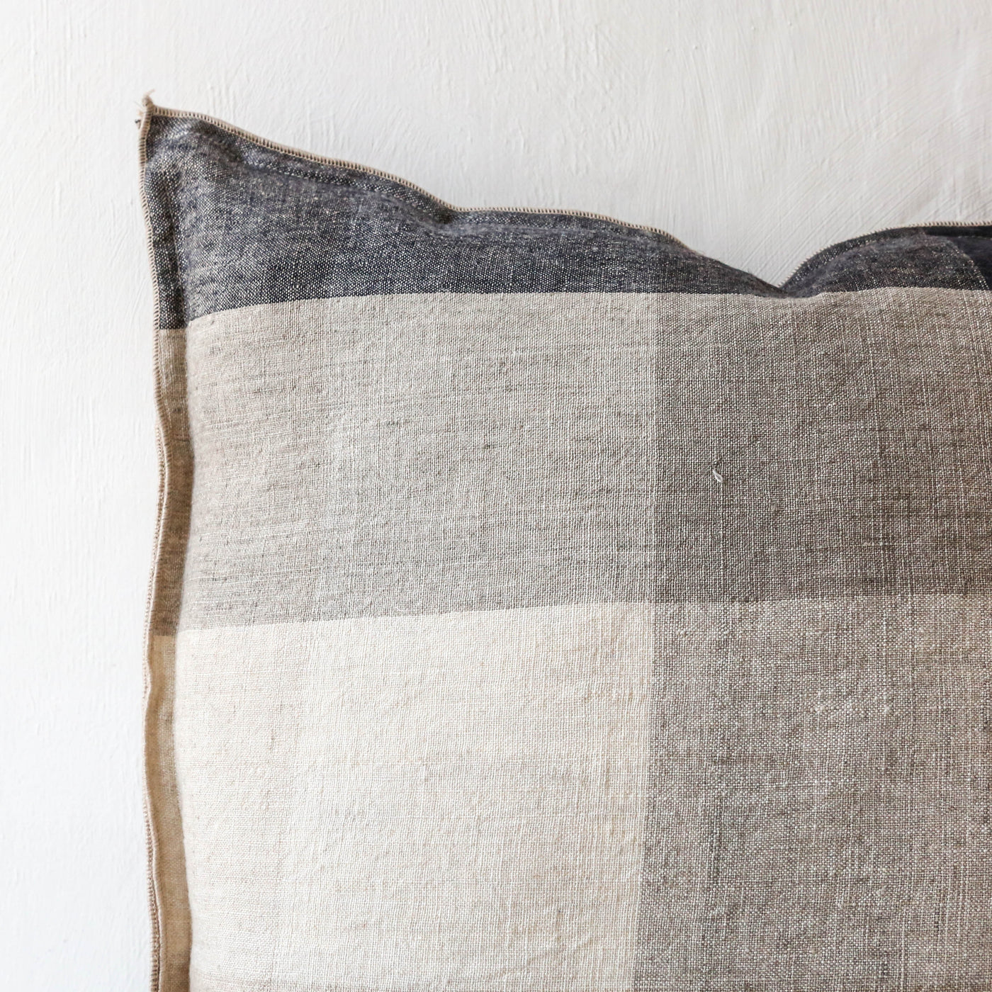 Linen Check Cushion Cover - Desert 50cm