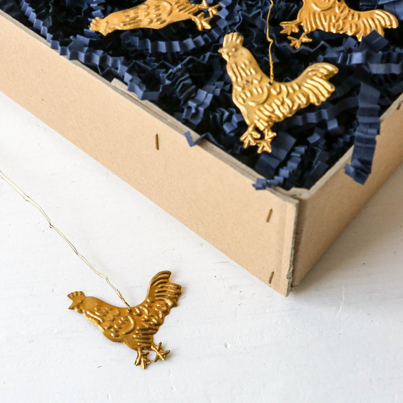 Rooster Decoration - Pressed Antique Brass