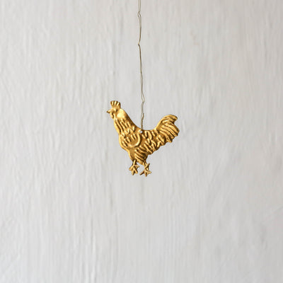 Rooster Decoration - Pressed Antique Brass