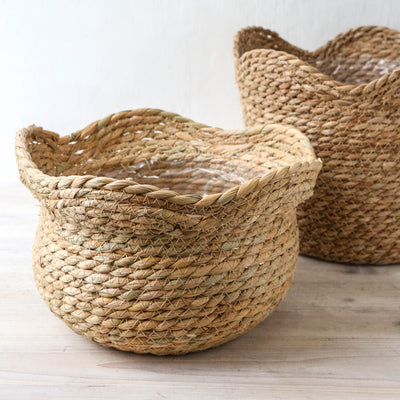 Scalloped Edge Seagrass Basket Planter