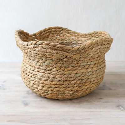 Scalloped Edge Seagrass Basket Planter