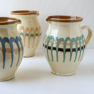 Romanian Slipware Folk Jug - Cream