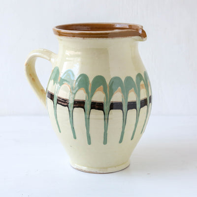 Romanian Slipware Folk Jug - Cream