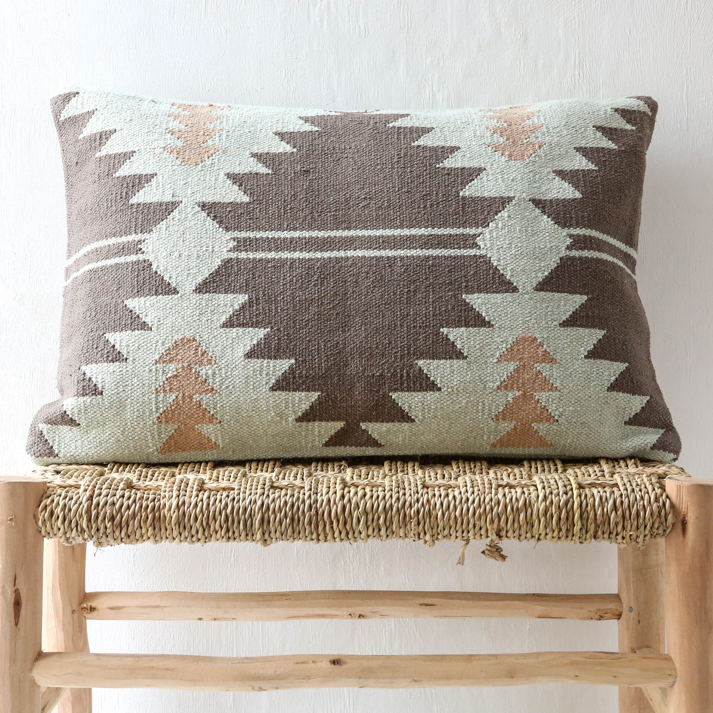 SALE Class Woven Brown and Blush Cushion Cover