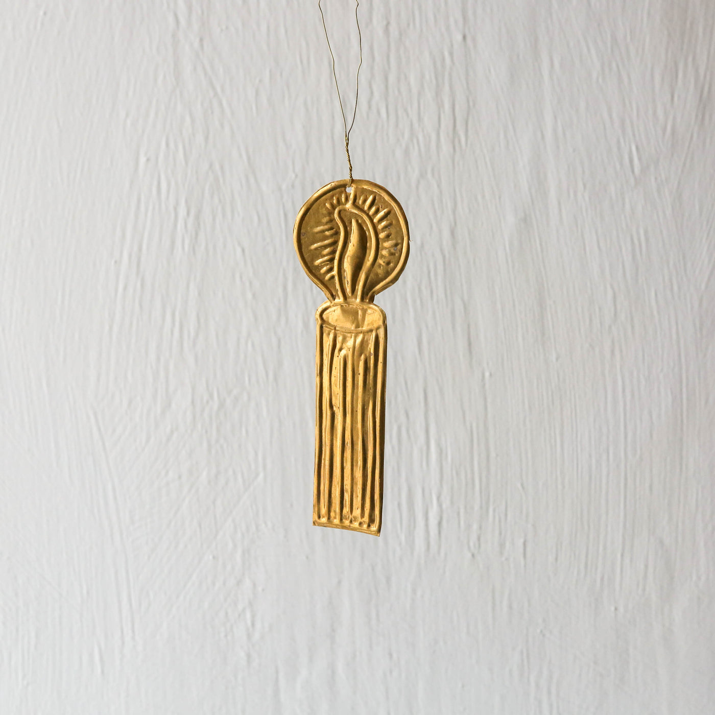 Candle Flame Decoration - Pressed Antique Brass