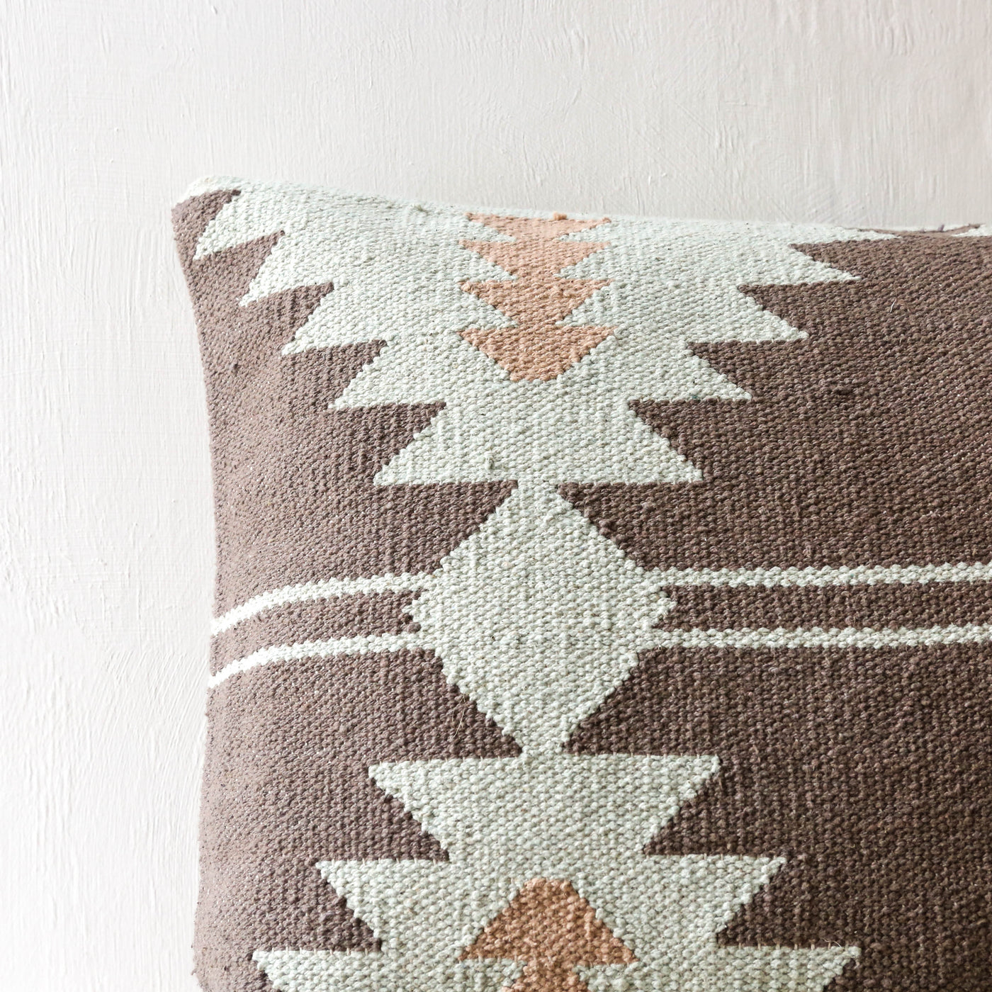 SALE Class Woven Brown and Blush Cushion Cover