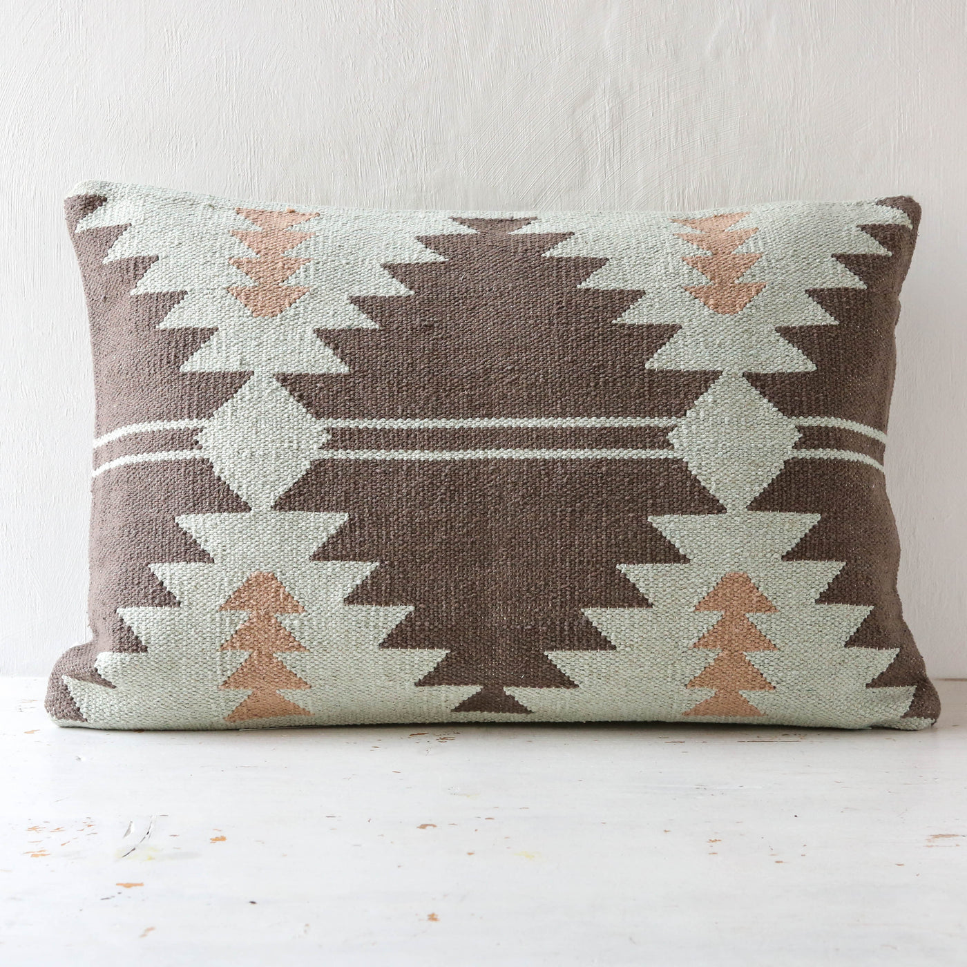 SALE Class Woven Brown and Blush Cushion Cover