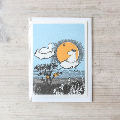 Floating on Clouds Moomin Letterpress Greetings Card