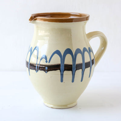 Romanian Slipware Folk Jug - Cream
