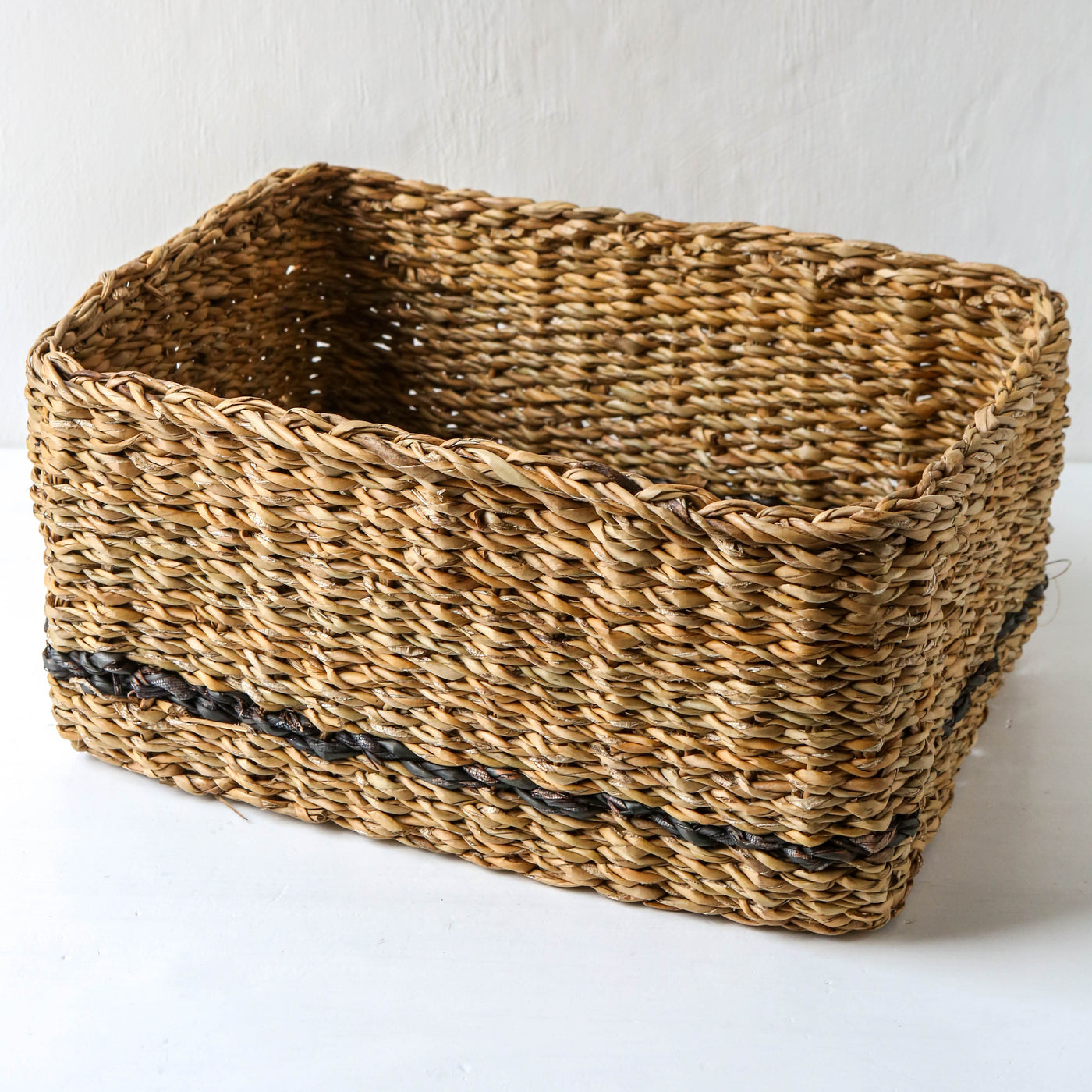 Stripe Seagrass Baskets - Large set of three