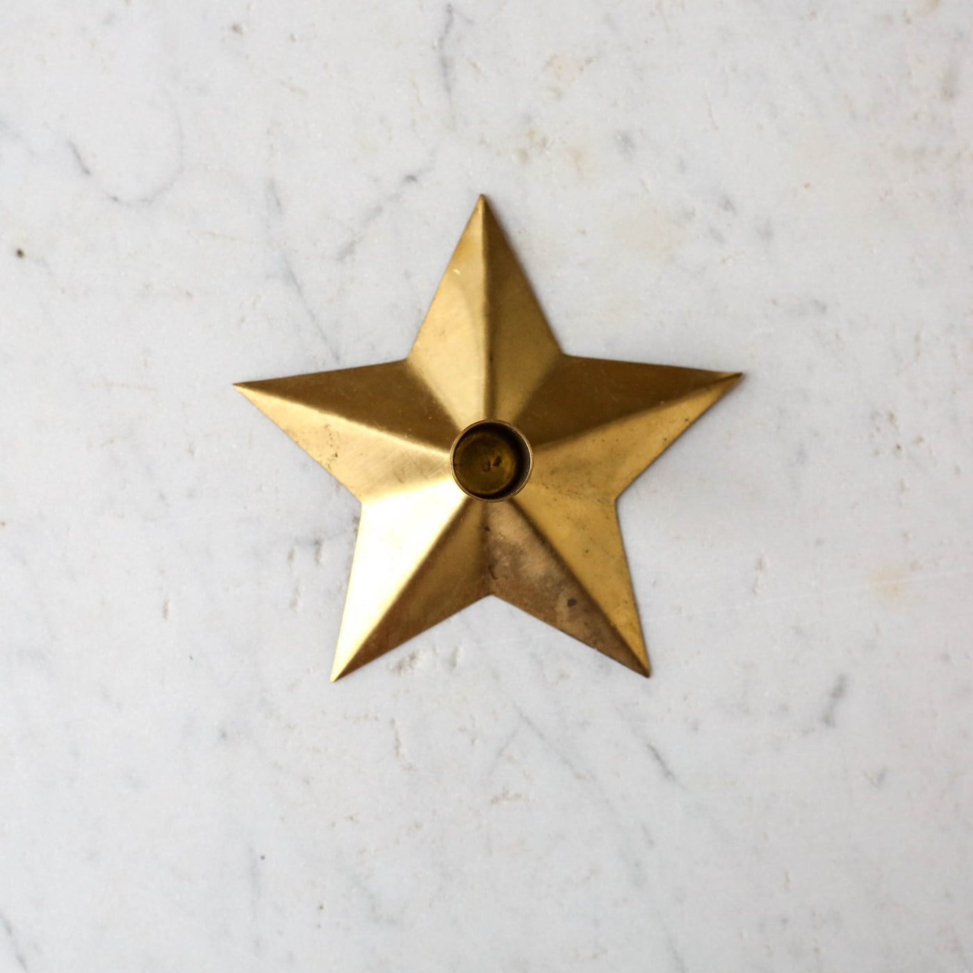 'Gloria' Solid Brass Star Taper Candle Holder