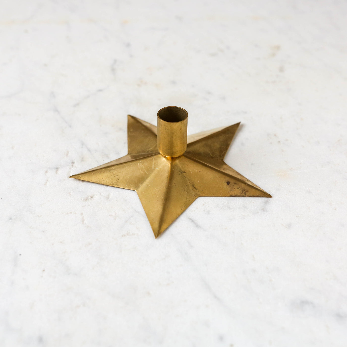 'Gloria' Solid Brass Star Taper Candle Holder
