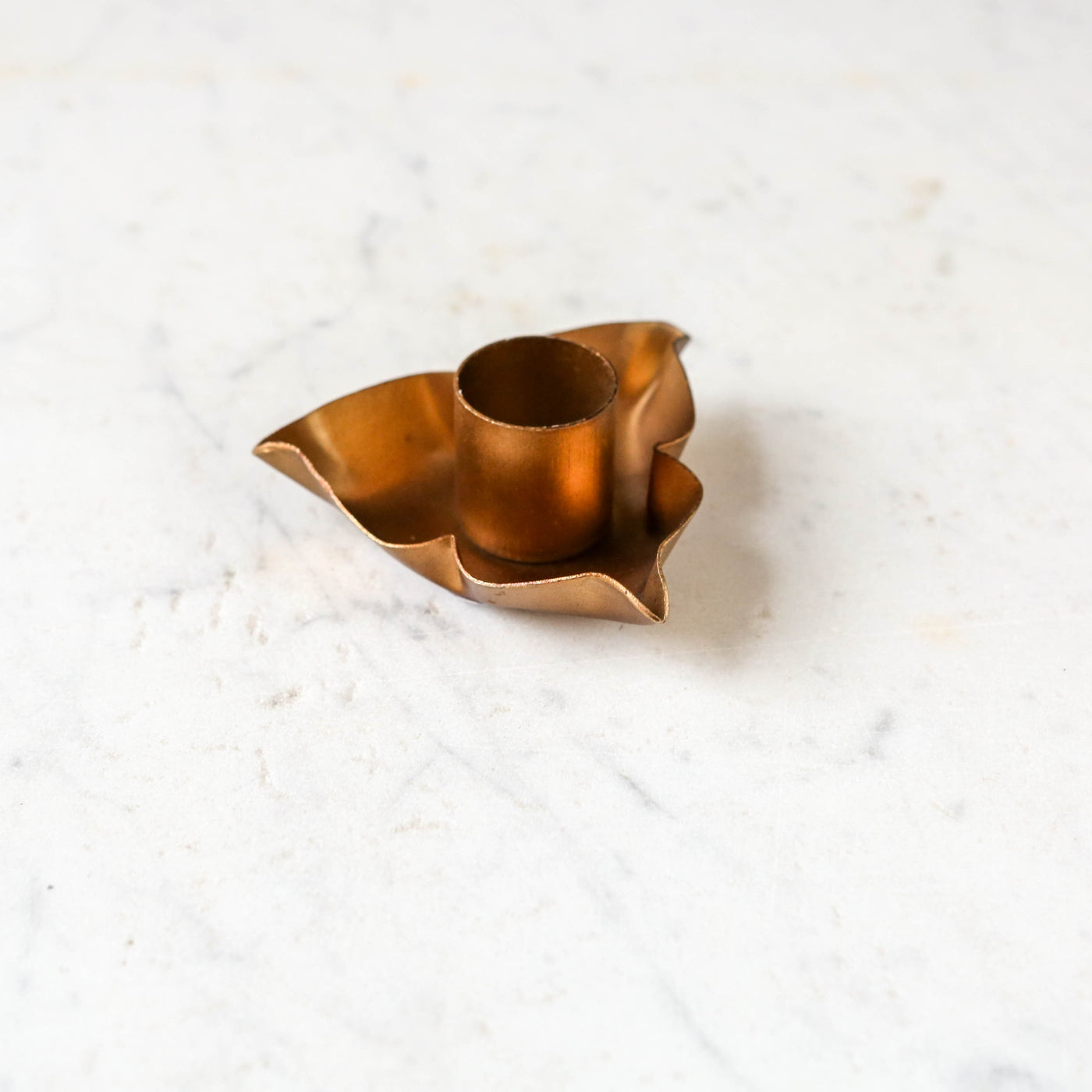Oxalis Candle Holder - Antique Brass