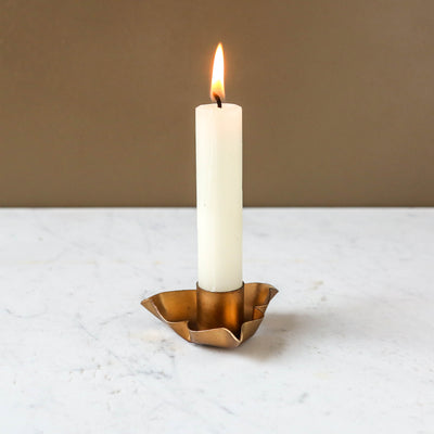 Oxalis Candle Holder - Antique Brass