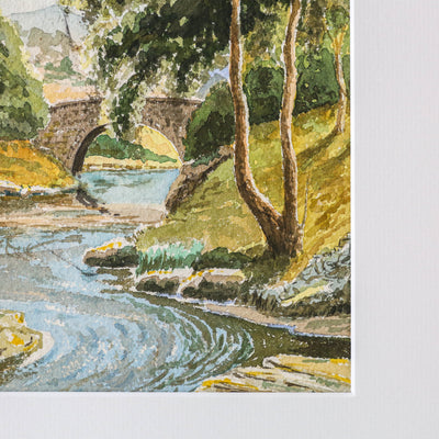 Vintage Original Watercolour Artwork - Yorkshire River