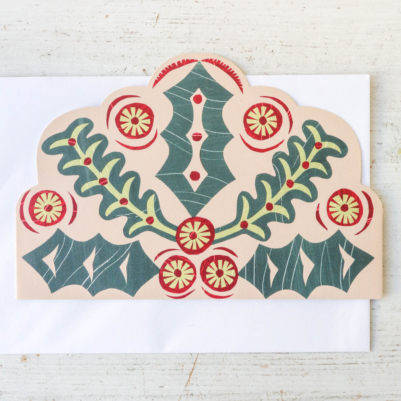 Festive Floral Card Decoration