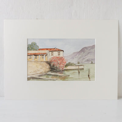 Vintage Original Watercolour Artwork - Lake Como