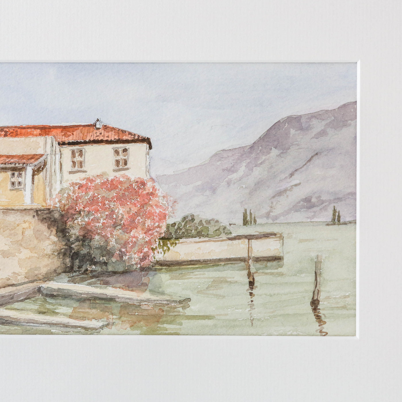 Vintage Original Watercolour Artwork - Lake Como