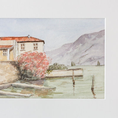 Vintage Original Watercolour Artwork - Lake Como