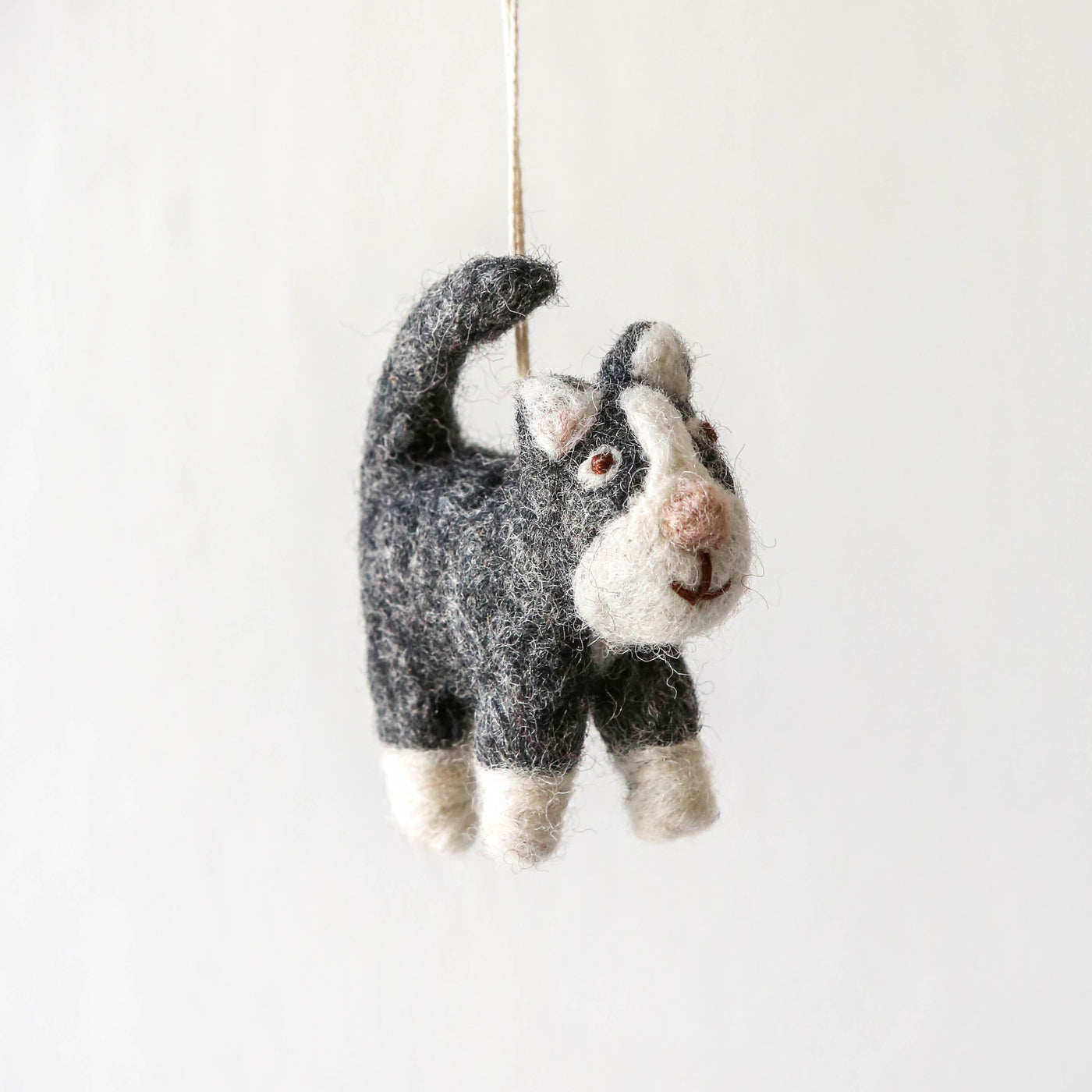 Felt Cat Hanging Decoration - Dark Grey