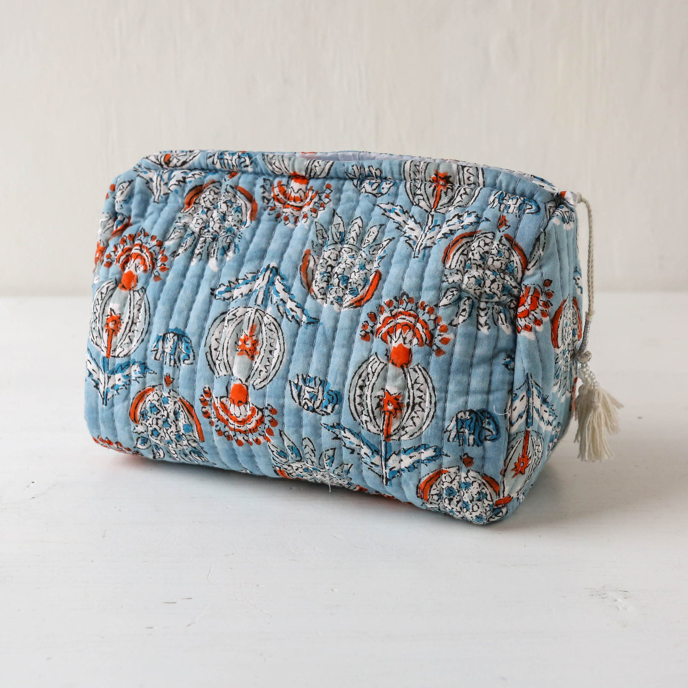 Quilted Cotton Wash Bag - Medium