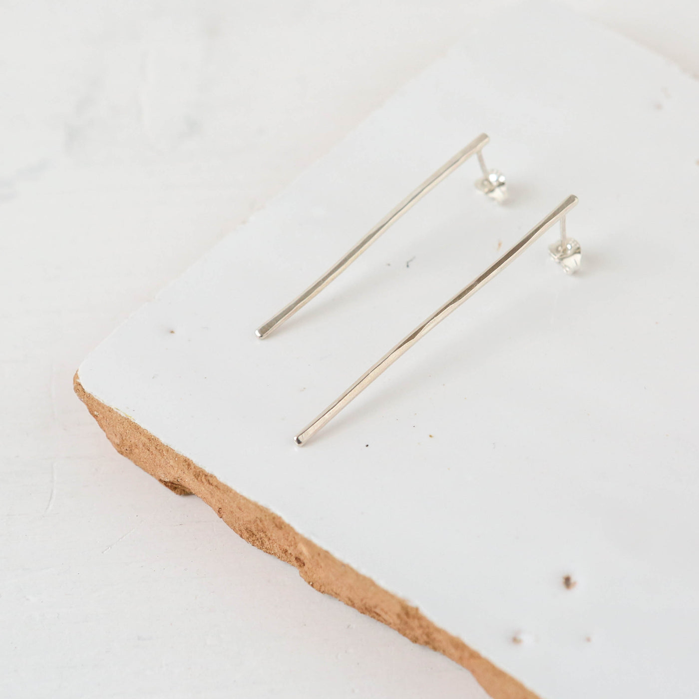 Hammered Line Earrings