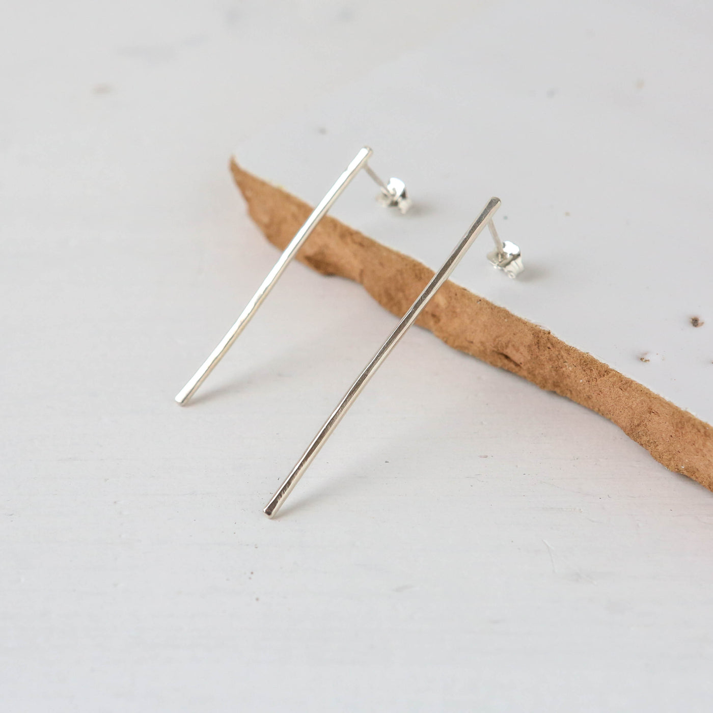Hammered Line Earrings