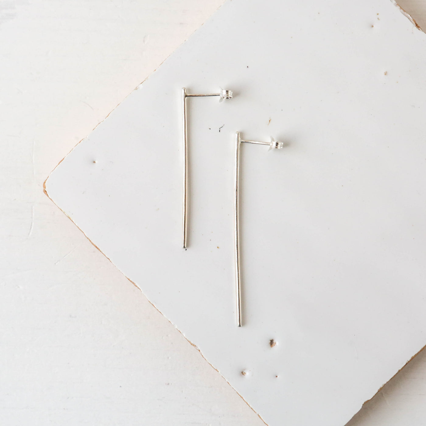 Hammered Line Earrings
