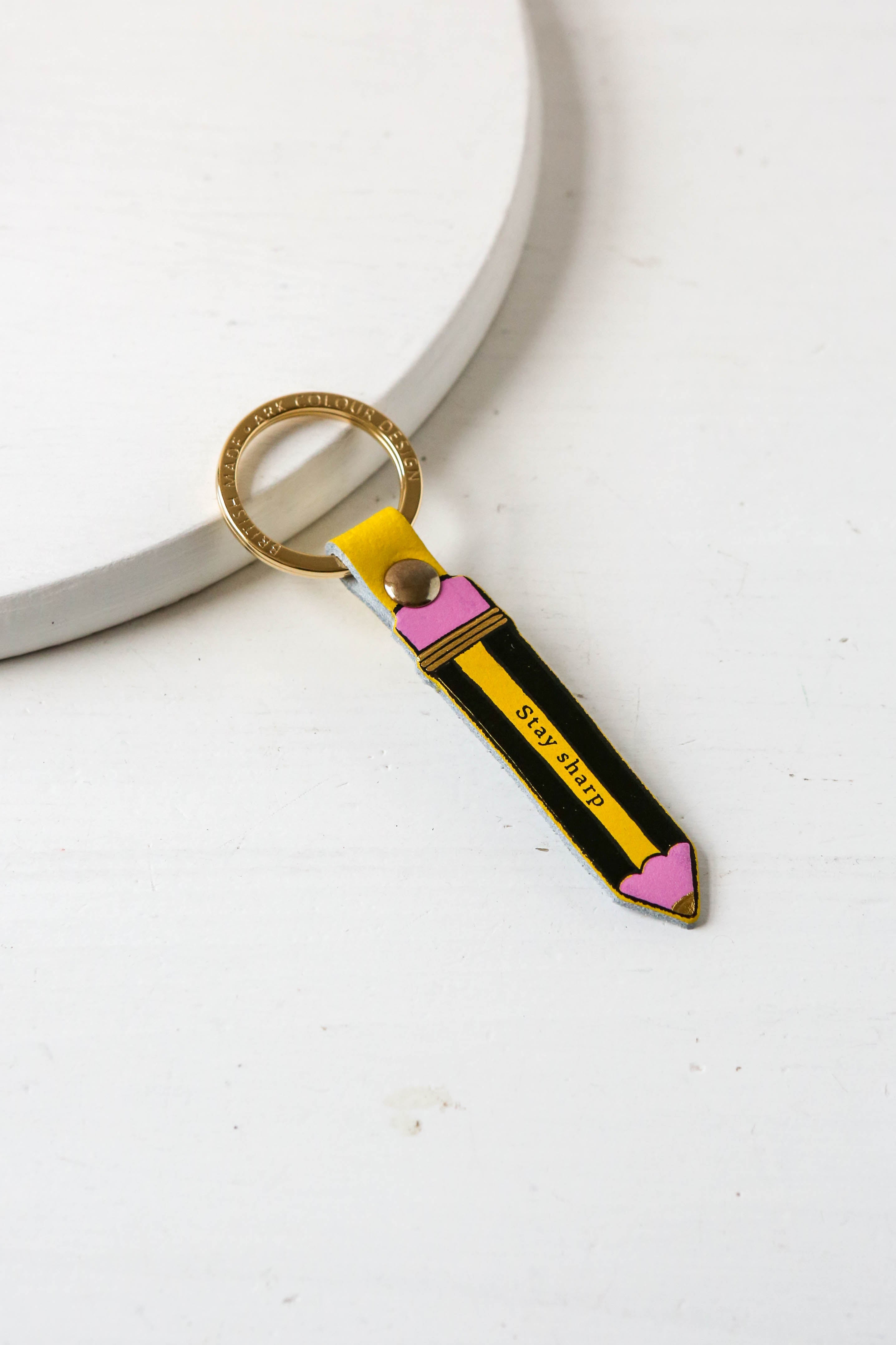 Stay Sharp Pencil Leather Keyring – Berylune