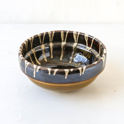 Small Romanian Slipware Folk Bowl - Brown