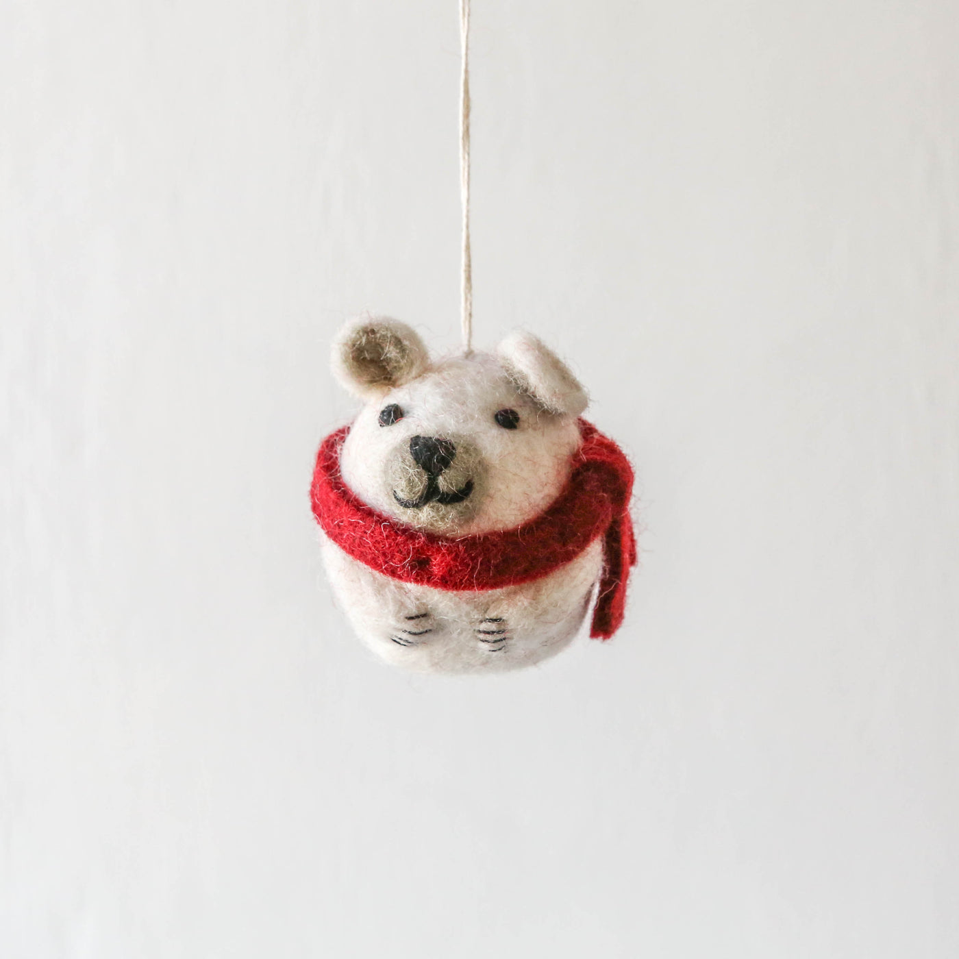 Cute Polar Bear in Scarf Felt Hanging Decoration