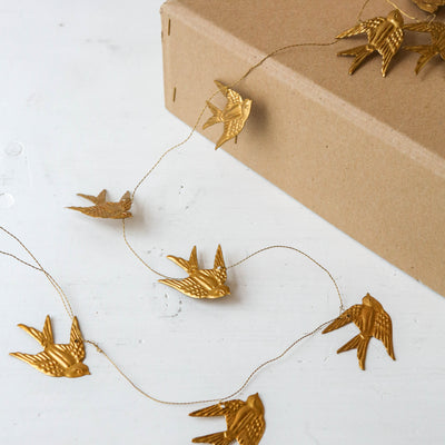 Antique Gold Bird Garland - 1.8m