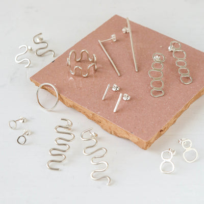 Mini Hammered Line Studs