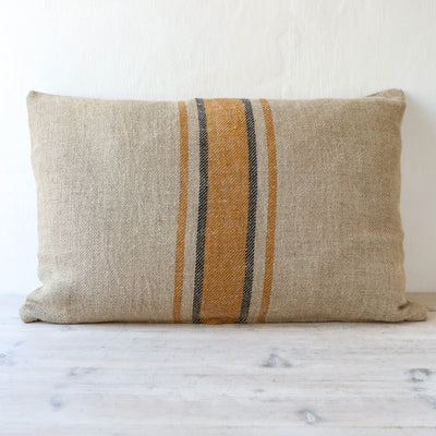 Oblong Linen Cushion Cover - Saffron
