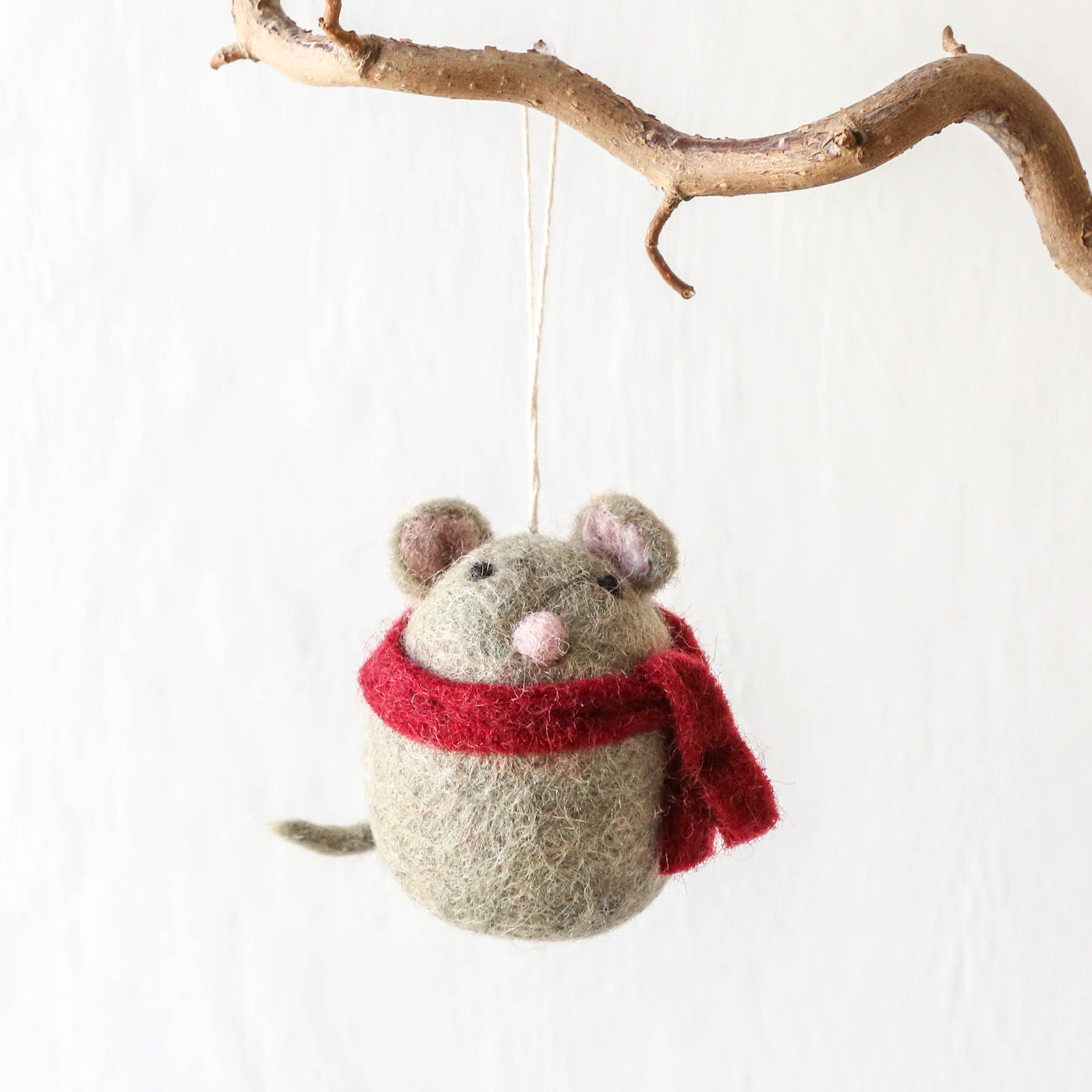 Cute Mouse in Scarf Felt Hanging Decoration