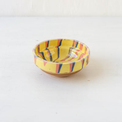 Mini Romanian Slipware Folk Bowl - Yellow