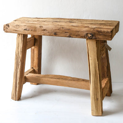 Chunky Rustic Wooden Stool - LOCAL PICK UP ONLY