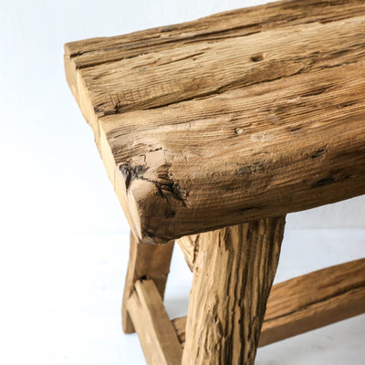 Chunky Rustic Wooden Stool - LOCAL PICK UP ONLY