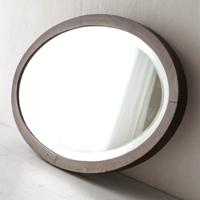 Vintage Mirror - Design 2 - Oval with Dark Wood Surround