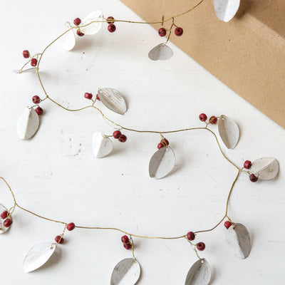 Frosted Winter Red Berry Garland - 1.8m
