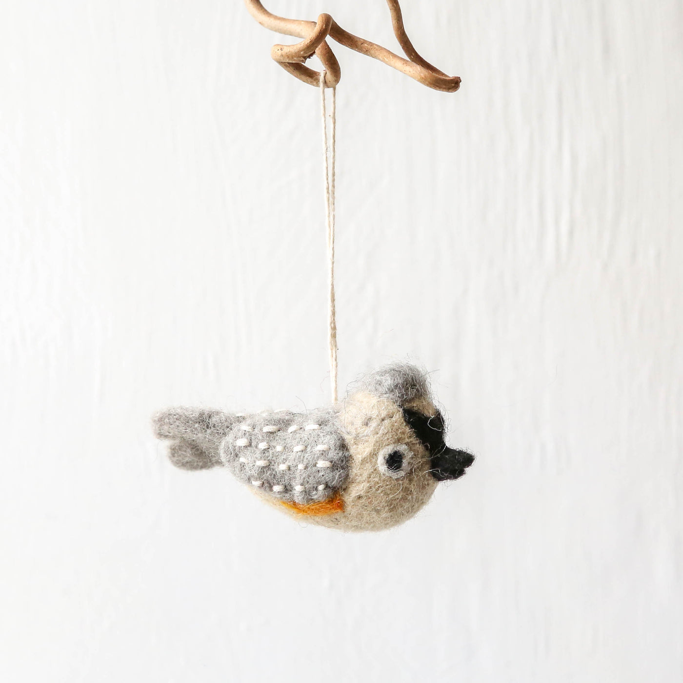 Felt Bird Hanging Decoration - Tufted Titmouse
