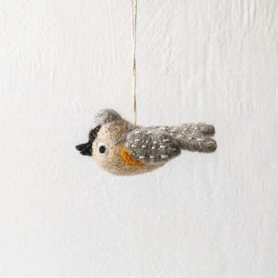 Felt Bird Hanging Decoration - Tufted Titmouse