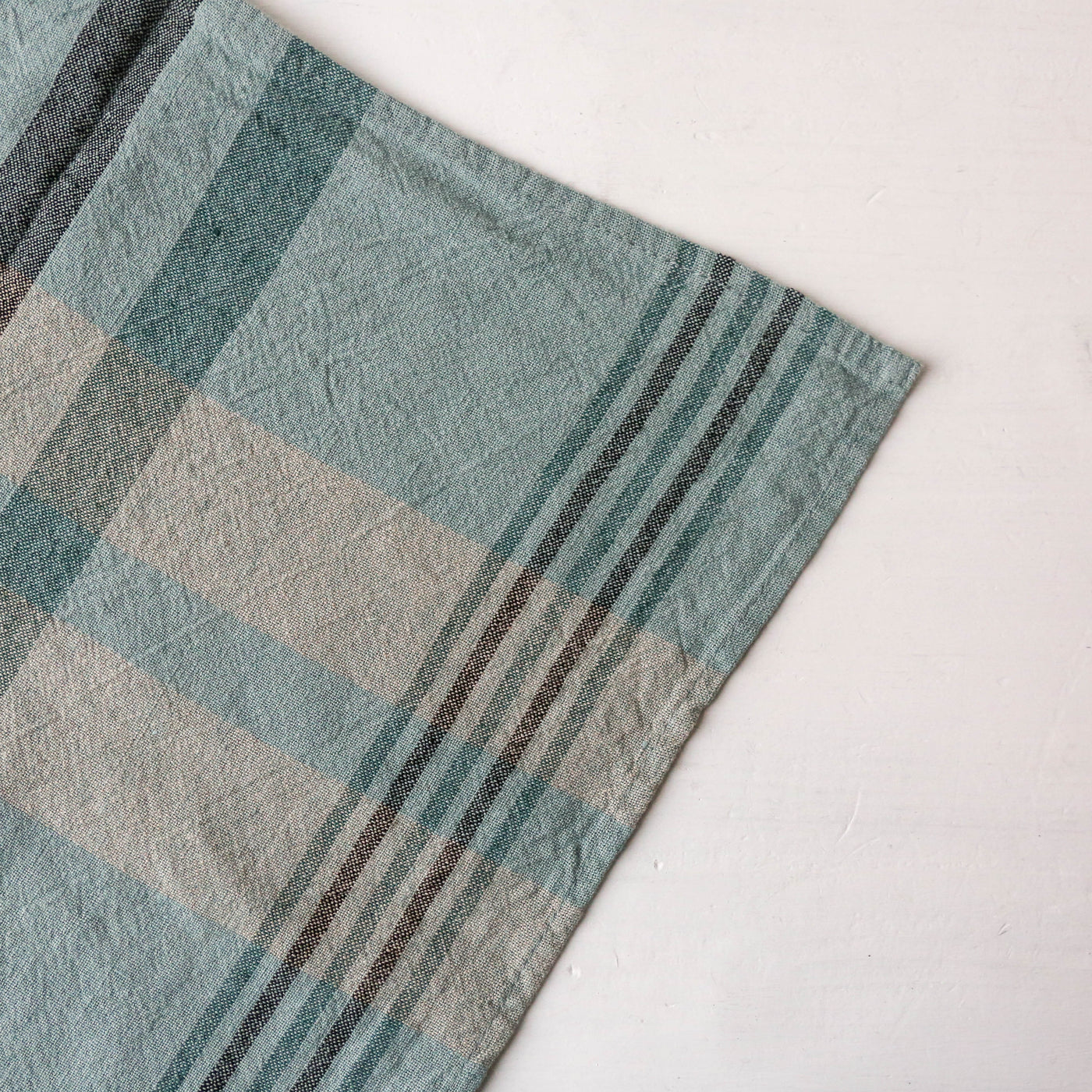 Linen Cotton Aalborg Check Tea Towel - Celadon