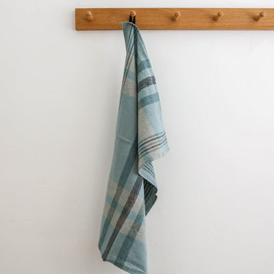 Linen Cotton Aalborg Check Tea Towel - Celadon
