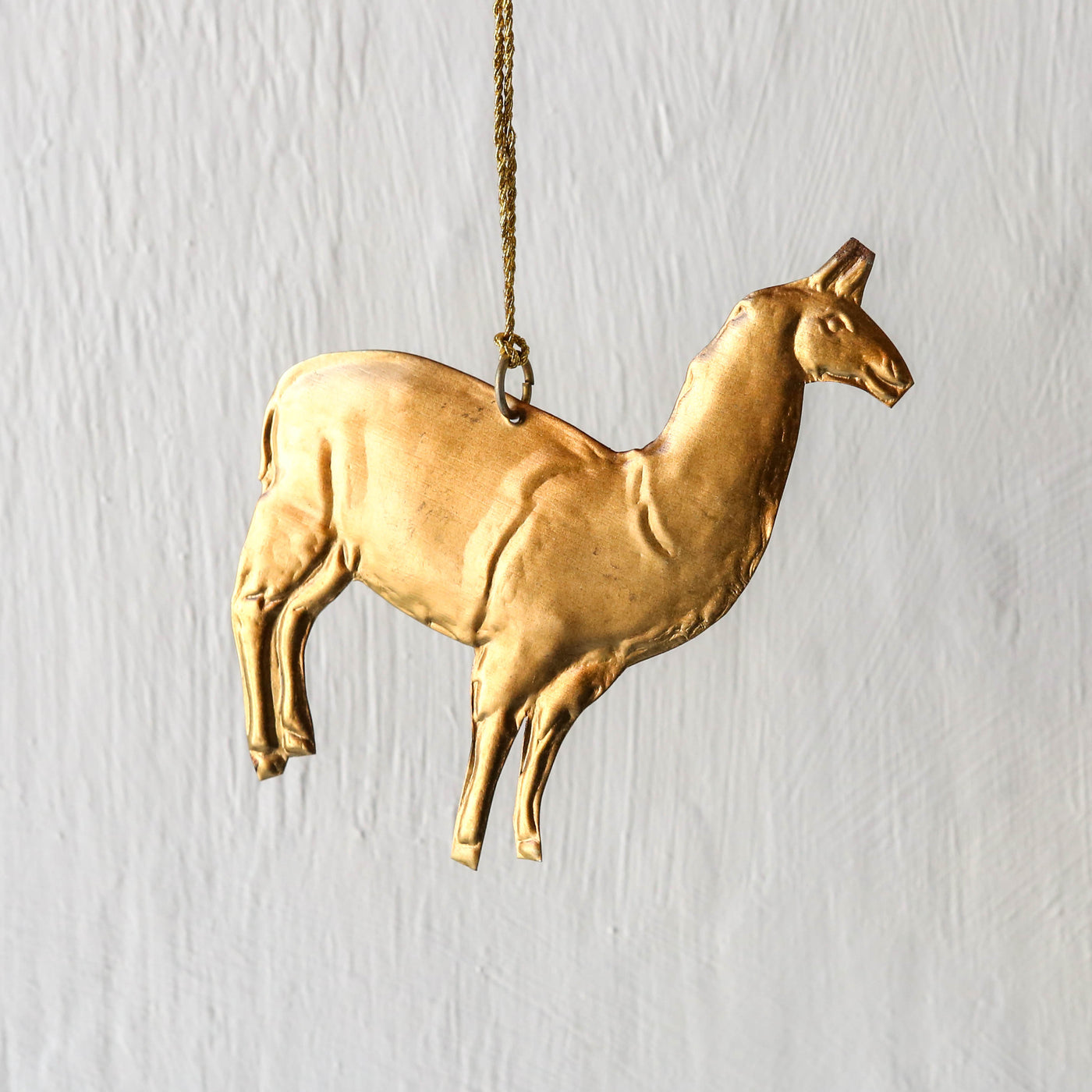 Lama Ornament Tree Decoration - Pressed Antique Brass
